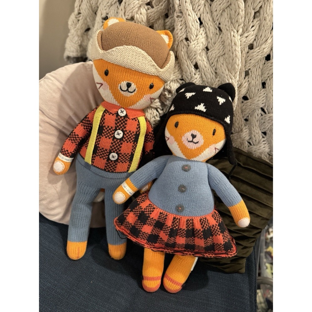 CUDDLE+KIND Pair: WYATT the Fox & SADIE the Fox! Both Large 20" Inch Size! 🦊
